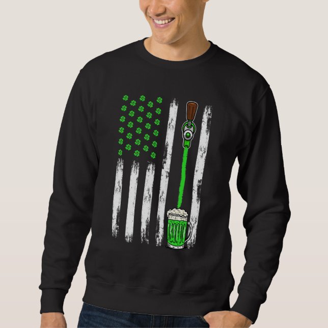 Beer Irish American Flag Kleeblatt St Patrick S Da Sweatshirt (Vorderseite)