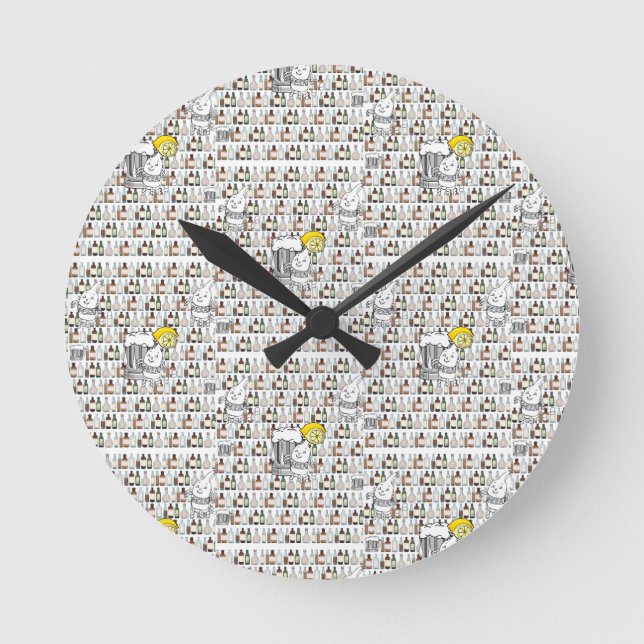 Beer Lemon Clock Runde Wanduhr (Vorderseite)