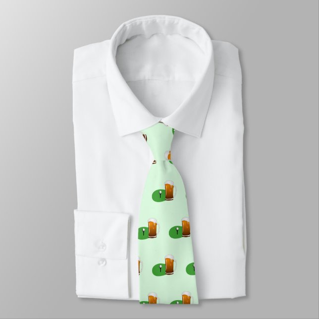 Beer Lover Golf Krawatte - Custom Necktie Geschenk (Gebunden)