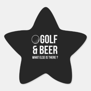 Beer Lover Golf und Bier Stern-Aufkleber