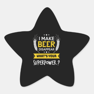 Beer Lover | Ich lasse Bier verschwinden, was Supe Stern-Aufkleber