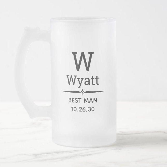 Beer Man Monogrammatique Frosted Glass Beer Mug Mattglas Bierglas (Links)