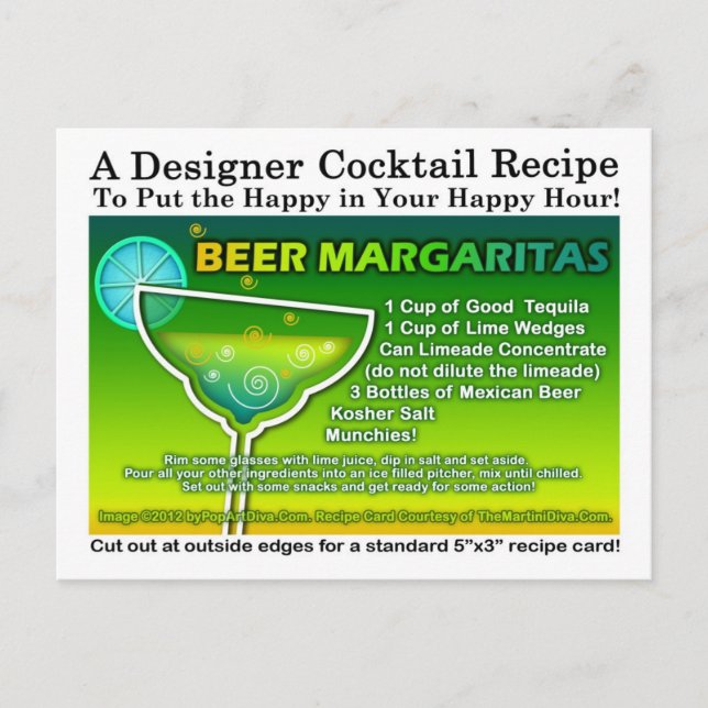 Beer Margarita Rezept Postcard Postkarte (Vorderseite)