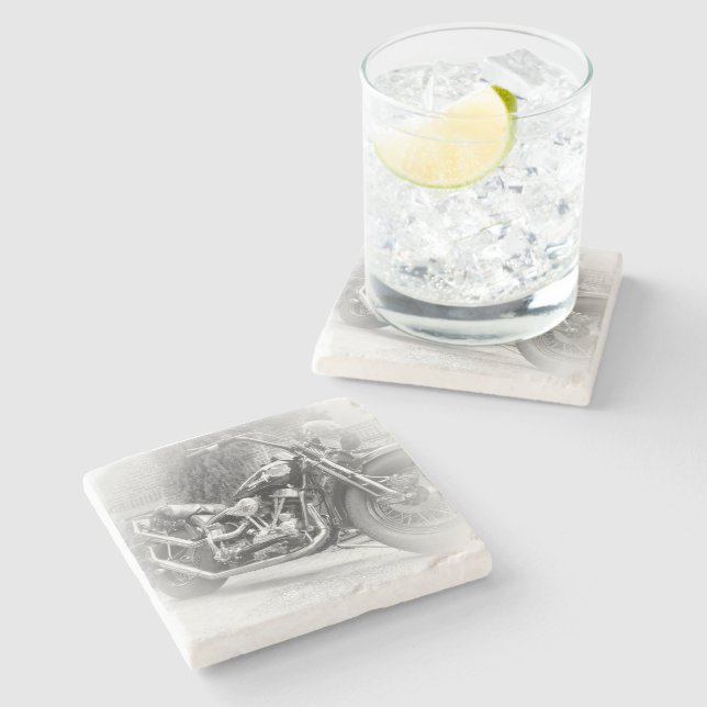 Beer Motorcycle Coaster 12 Steinuntersetzer (Seitenansicht)