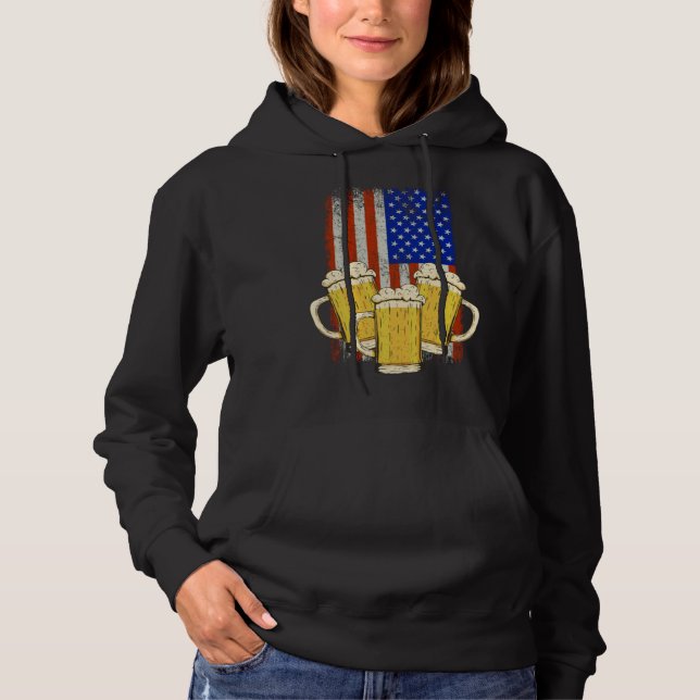 Beer Mug American Flag Craft Beer Beer  Brewer Hoodie (Vorderseite)