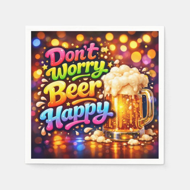Beer Mug With Neon Rainbow Quote Serviette (Vorderseite)