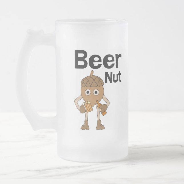 Beer Nut Text Mattglas Bierglas (Links)