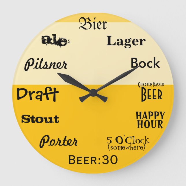 Beer O'Clock Große Wanduhr (Vorderseite)