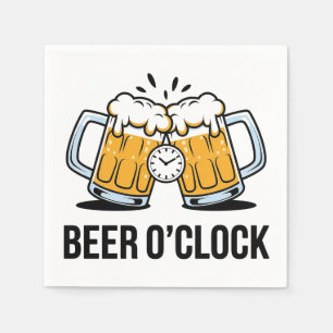 Beer O'Clock - Zeit, mit einem kalten zu feiern Serviette