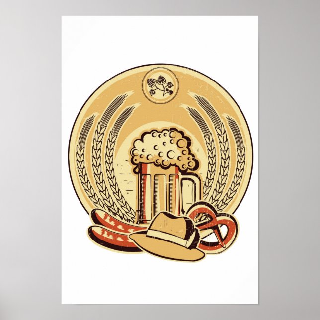 Beer-Oktoberfest-Vintage Grafik Poster (Vorne)