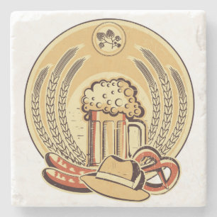 Beer-Oktoberfest-Vintage Grafik Steinuntersetzer