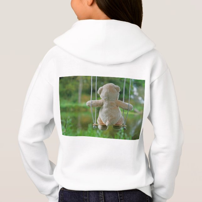 Beer op schommel vanaf de rug. hoodie (Rückseite)