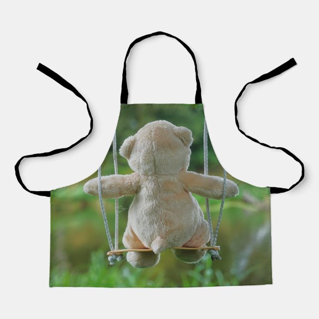 Beer op schommel vanaf de rug. schürze (Vorderseite)