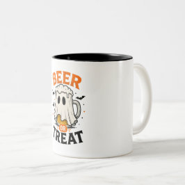 "Beer or Treat" Halloween Keramik-Tasse Zweifarbige Tasse