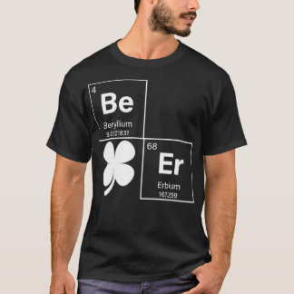 Beer Periodic Table St Patricks Day Kleeblatt Iris T-Shirt