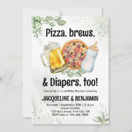 Beer Pizza Diapers Baby Dusche Pregger Kegger Einladung