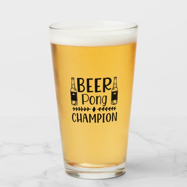 Beer Pong Champion Glas (Vorne (Gefüllt))