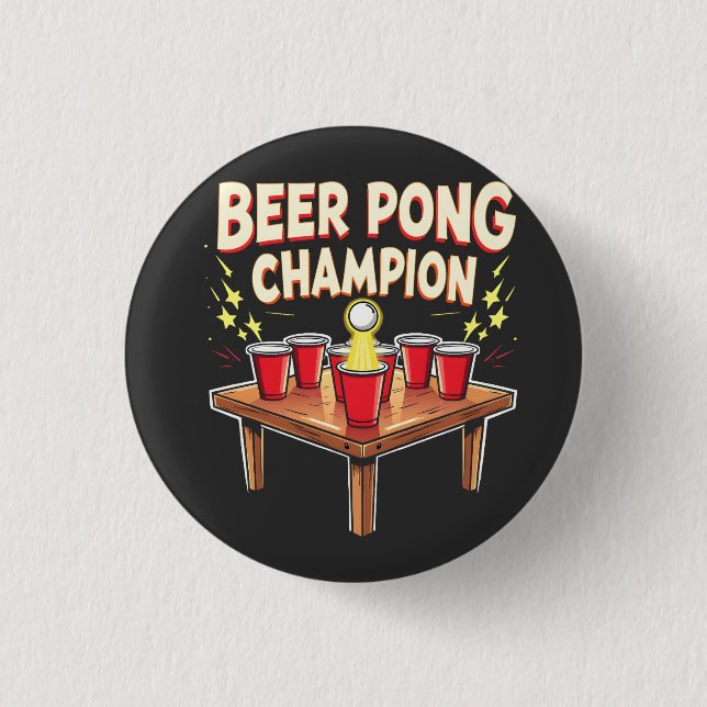 Beer Pong Champion Ping Pong Drink Button (Vorderseite)