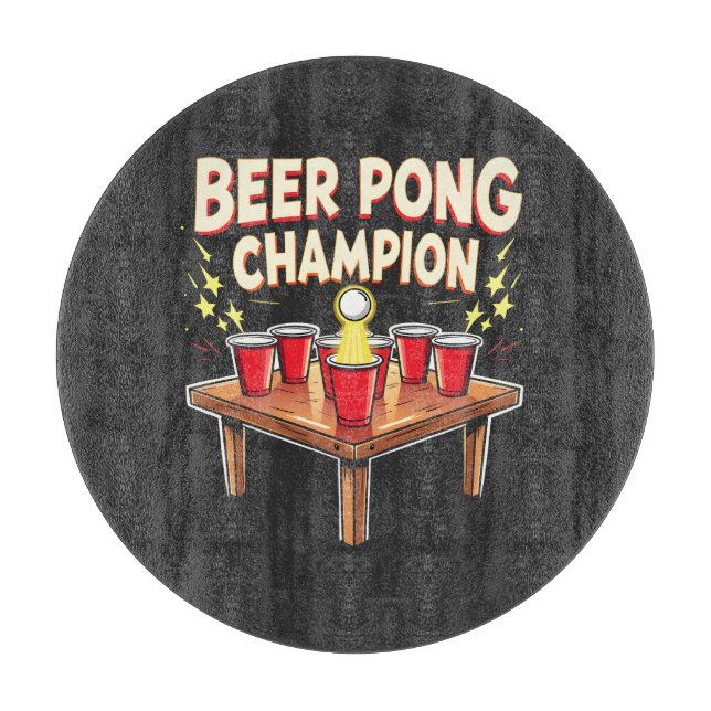 Beer Pong Champion Ping Pong Drink Schneidebrett (Vorderseite)