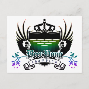 Beer-Pong-Champion Royal Crest Postkarte