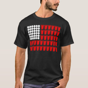 Beer Pong Flag Trinkspiel Familie T-Shirt