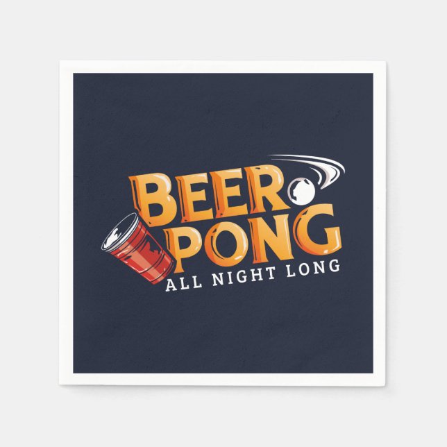 Beer Pong Ganzes abends Long Summer Party Serviette (Vorderseite)