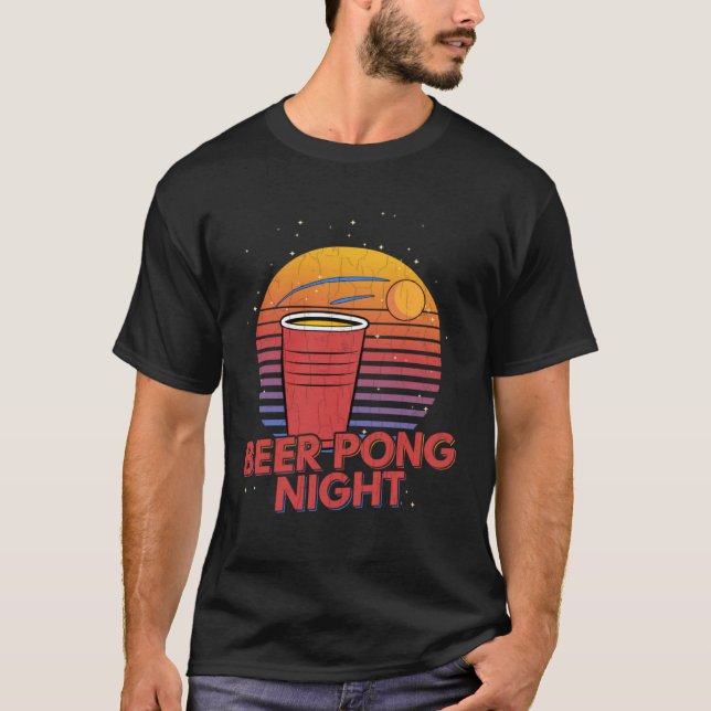 Beer Pong Night  Sports  Player Coach Graphic T-Shirt (Vorderseite)
