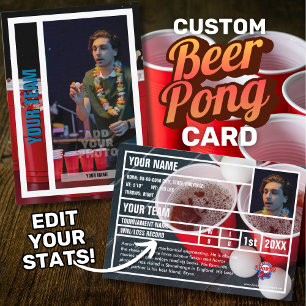 Beer Pong Player Trading Card Souvenir Telefonnummerkarte