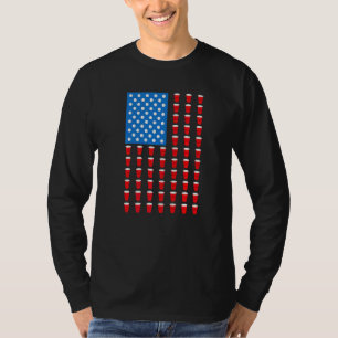 Beer Pong Red Cup American Flag USA 4. Juli T-Shirt