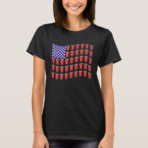 Beer Pong Red Cup American Flag USA 4. Juli T-Shirt