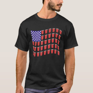 Beer Pong Red Cup American Flag USA 4. Juli T-Shirt