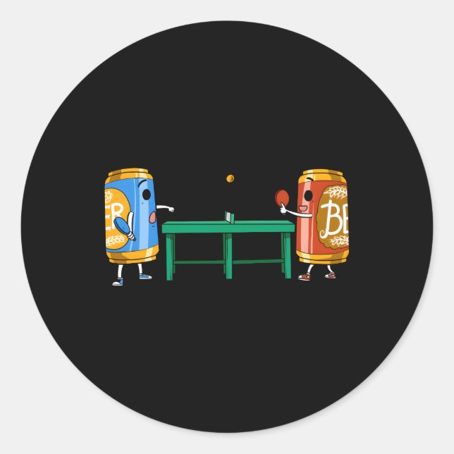 Beer Pong Runder Aufkleber (Vorderseite)