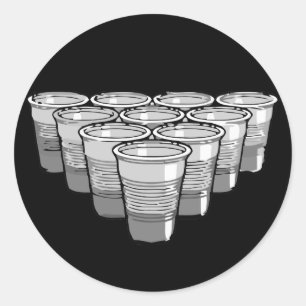 Beer Pong Runder Aufkleber