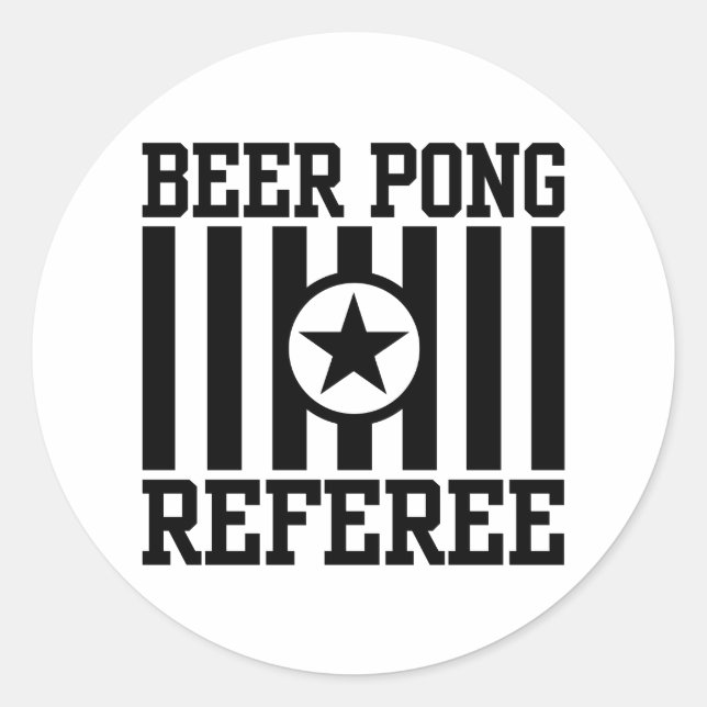 Beer Pong Runder Aufkleber (Vorderseite)