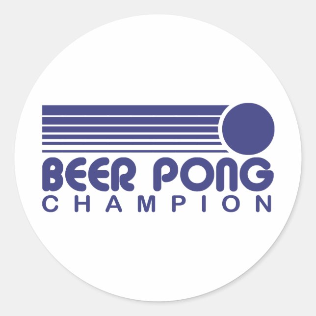 Beer Pong Runder Aufkleber (Vorderseite)