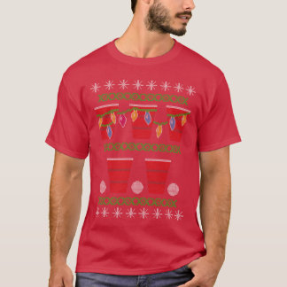 Beer Pong Ugly Christmas Sweater Vintag T-Shirt