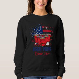 Beer Pong Usa Flag Team Patriotic Drink Game Sweatshirt