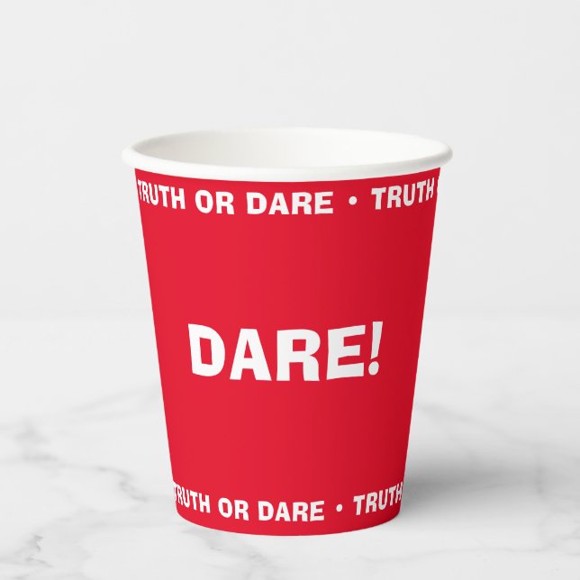 Beer Pong Wahrheit oder Dare Party Game DARE Pappbecher (Vorderseite)