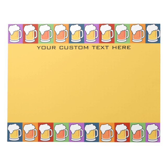 BEER Pop Art angepasstes Notizblock (Vorderseite)