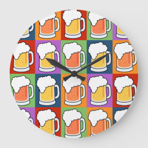 BEER Pop Art wall clock Große Wanduhr