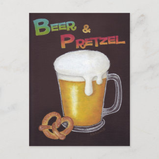 Beer & Pretzel Postkarte