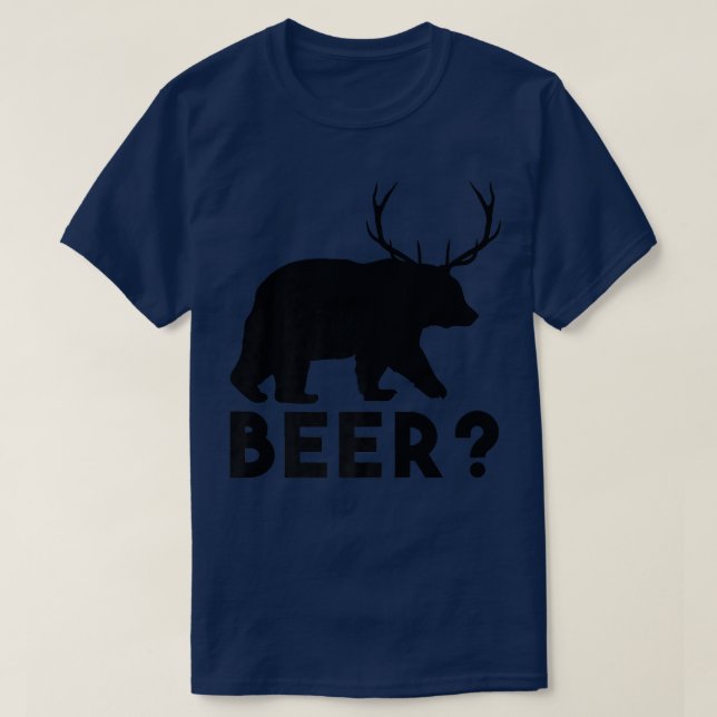Beer Question Mark Bear Dear  T-Shirt (Design vorne)