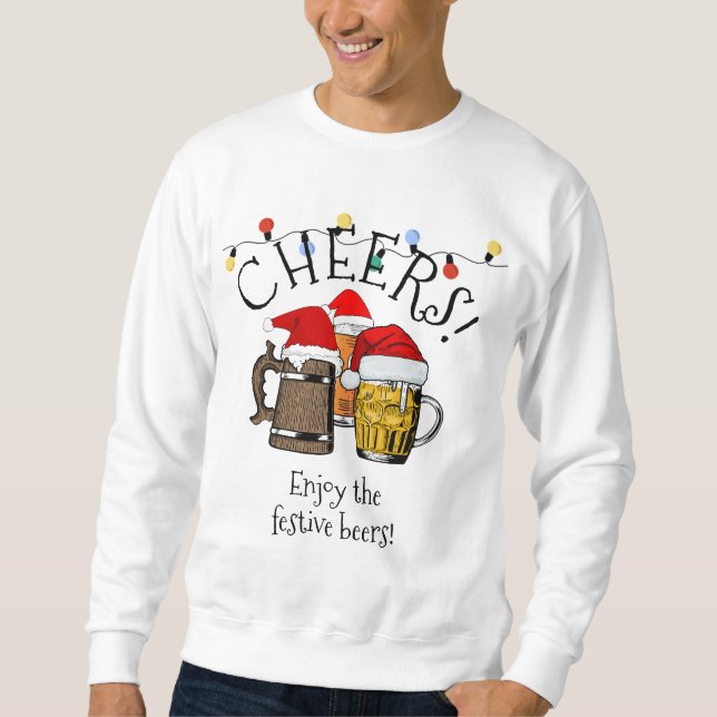 Beer Santa Claus Christmas Unisex Sweatshirt (Vorderseite)