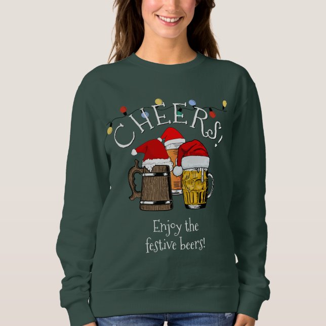 Beer Santa Claus Christmas Unisex Sweatshirt (Vorderseite)