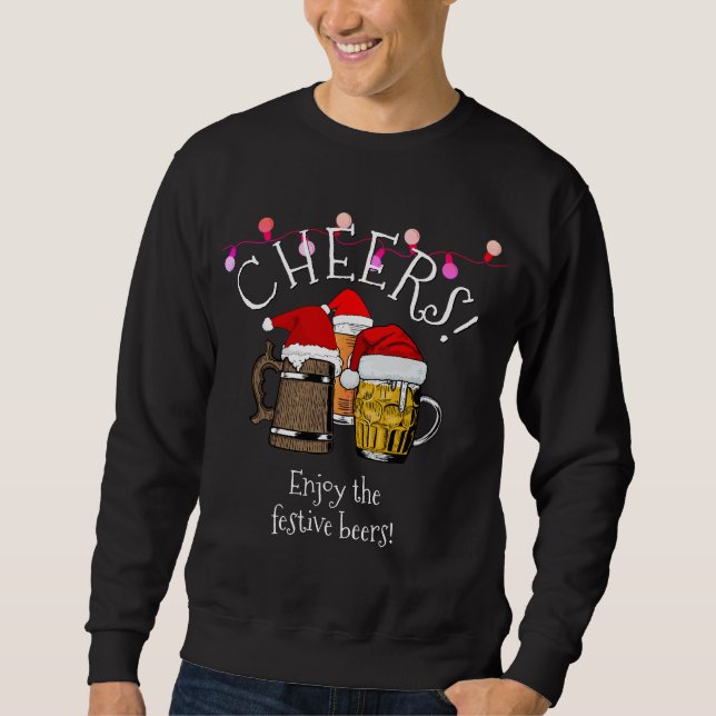 Beer Santa Claus Weihnachten Sweatshirt (Vorderseite)