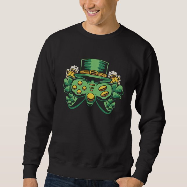 Beer St Patricks Day Gaming Hat Men Gamer Sweatshirt (Vorderseite)