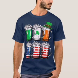 Beer St Patricks Day Men Irish American Flag Tasse T-Shirt