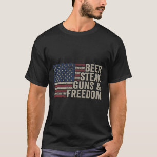 Beer Steak Guns and Freedom - 4. Juli USA Flag Bb T-Shirt
