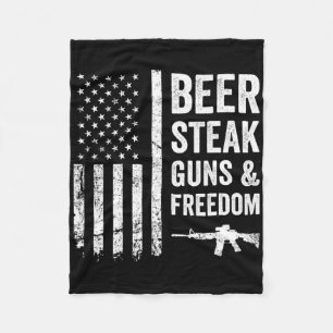 Beer Steak Guns and Freedom - US Grillen American  Fleecedecke