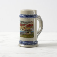 Beer Stein Vintag Scotland Travel Poster 22oz